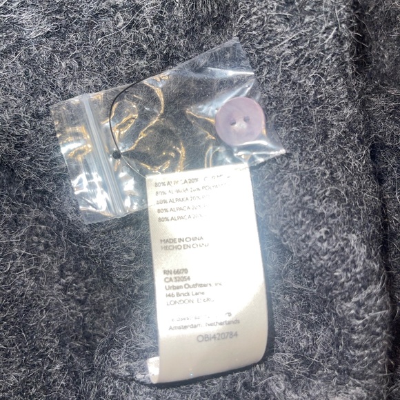 NWOT Free People Grey Amelia Alpaca Knit Cardigan os L $148 - Picture 3 of 4